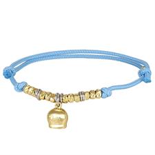 BRACCIALE CORDINO CAMPANELLA PICCOLA CON PEPITE IN ARGENTO 925°/°°
