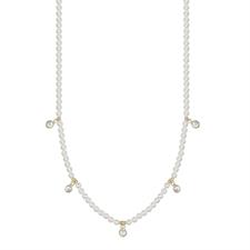 COLLANA PALLINI P.TURCHESE 3MM E ZIRCONI PENDENTI ARGENTO 925°/°