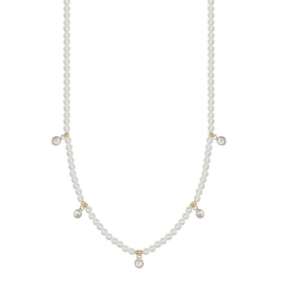 COLLANA PALLINI P.TURCHESE 3MM E ZIRCONI PENDENTI ARGENTO 925°/°