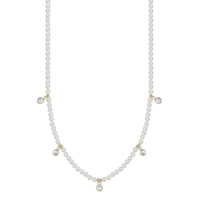 COLLANA PALLINI P.TURCHESE 3MM E ZIRCONI PENDENTI ARGENTO 925°/°