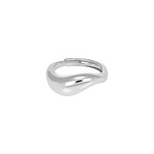 ANELLO BOMBATO ONDULATO IN ARGENTO 925°/°°