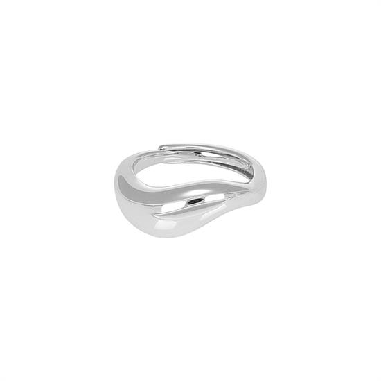 ANELLO BOMBATO ONDULATO IN ARGENTO 925°/°°