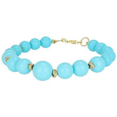 BRACCIALE PASTA DI TURCHESE SCALARE E RONDELLE IN ARGENTO 925°/°°