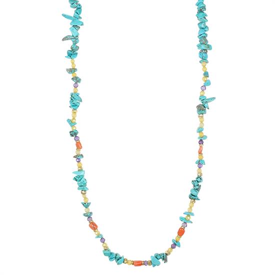 COLLANA SCAGLIE AULITE ZIRCONI LEMON E AMET. CORALLO ARGENTO 925°/°°