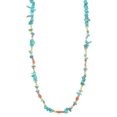 COLLANA SCAGLIE AULITE ZIRCONI LEMON E AMET. CORALLO ARGENTO 925°/°°