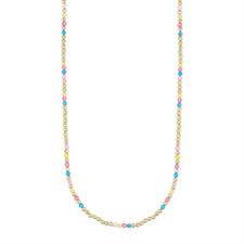 COLLANA ZIRCONI MULTICOLOR E METALLO IN ARGENTO 925°/°°