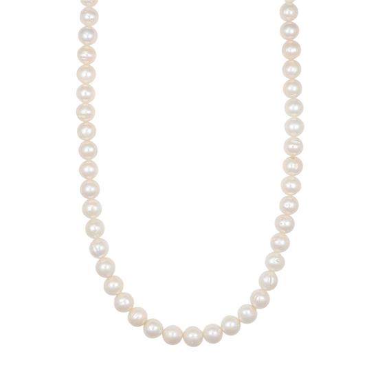 COLLANA PERLE ACQUA DI FIUME 10MM IN ARGENTO 925°/°°
