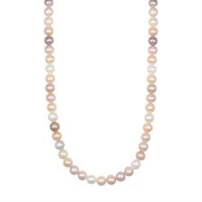 COLLANA PERLE ACQUA DI FIUME MULTICOLOR 9-10MM IN ARGENTO 925°/°°