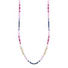 COLLANA PERLE FIUME,ZK ROSA,LAVANDA 3MM,METALLO IN ARGENTO 925°/°°