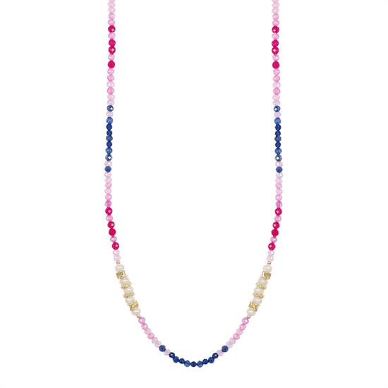 COLLANA PERLE FIUME,ZK ROSA,LAVANDA 3MM,METALLO IN ARGENTO 925°/°°