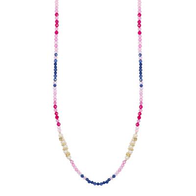 COLLANA PERLE FIUME,ZK ROSA,LAVANDA 3MM,METALLO IN ARGENTO 925°/°°