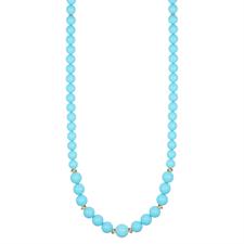 COLLANA PASTA DI TURCHESE SCALARE E RONDELLE IN ARGENTO 925°/°°