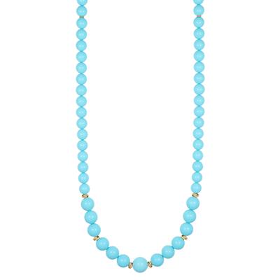 COLLANA PASTA DI TURCHESE SCALARE E RONDELLE IN ARGENTO 925°/°°
