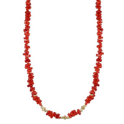 COLLANA SCAGLIE DI CORALLO E METALLO IN ARGENTO 925°/°°