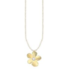 COLLANA PIETRA CON FIORE IN ARGENTO 925°/°°