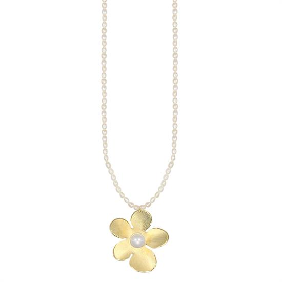 COLLANA PIETRA CON FIORE IN ARGENTO 925°/°°