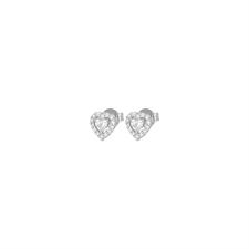 ORECCHINO CUORE PICCOLO CON BORDO ZIRCONATO IN ARGENTO 925°/°°