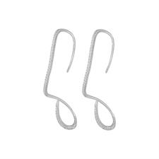 ORECCHINO FILO ONDA ZIRCONATO IN ARGENTO 925°/°°