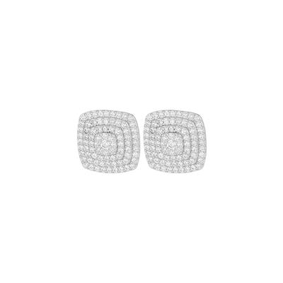 ORECCHINO QUADRATO 13MM PIENO ZIRCONI IN ARGENTO 925°/°°