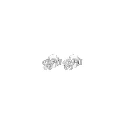 ORECCHINO FIORELLINO PICCOLO ZIRCONATO BORDO LISCIO ARGENTO 925°/°°