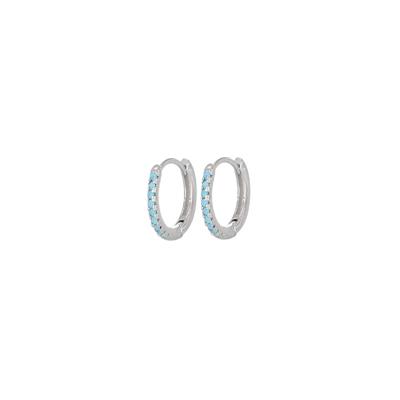ORECCHINO CERCHIETTO 13MM ZIRCONATO IN ARGENTO 925°/°°