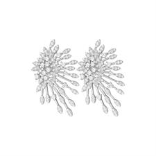 ORECCHINO VENTAGLIO ZIRCONI MIX FORME IN ARGENTO 925°/°°