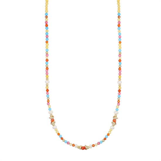 COLLANA CORALLO,PALLINO METALLO,PERLA FIUME,RONDELLARGENTO 925°/°°