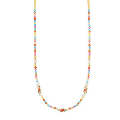 COLLANA CORALLO,PALLINO METALLO,PERLA FIUME,RONDELLARGENTO 925°/°°