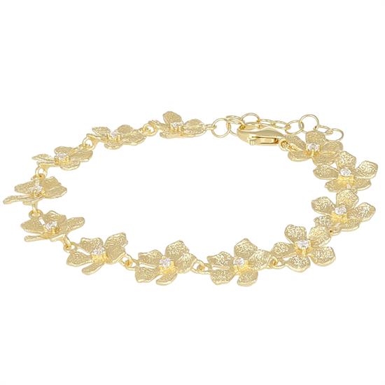 BRACCIALE FIORELLINI DIAMANTATO IN ARGENTO 925°/°°