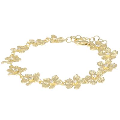 BRACCIALE FIORELLINI DIAMANTATO IN ARGENTO 925°/°°