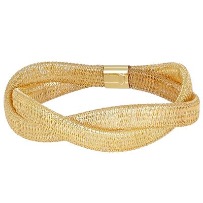 BRACCIALE MORBIDO CALZA INTRECCIATA IN ARGENTO 925°/°°