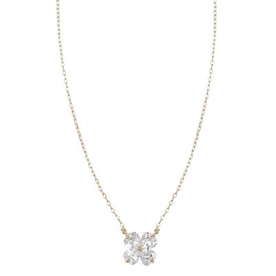 COLLANA FIORE QUATTRO PETALI CUORI ZIRCONATI IN ARGENTO 925°/°°