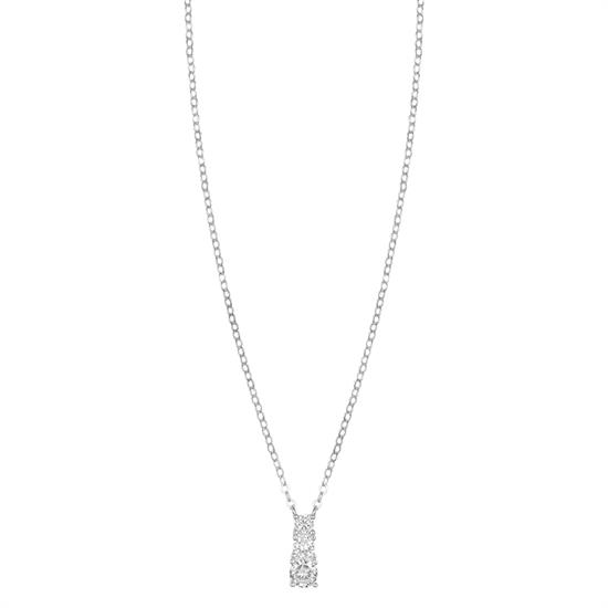 COLLANA TRILOGY SCALARI ZIRCONI CON FORZATINA IN ARGENTO 925°/°°