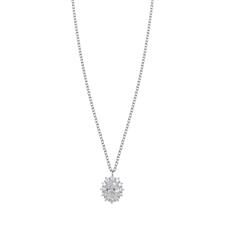 COLLANA PENDENTE OVALE 5X7 ZIRCONE COLOR E FORZATINA ARGENTO 925°/°°