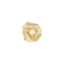 PENDENTE TRIFOGLIO DIAMANTATO CURVO PERLA FIUME 6MM ARGENTO 925°/°°