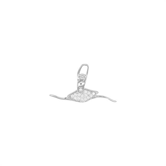 PENDENTE BALLERINA SPACCATA  ZIRCONATA IN ARGENTO 925°/°°