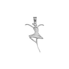 PENDENTE BALLERINA PASSE ZIRCONATA IN ARGENTO 925°/°°