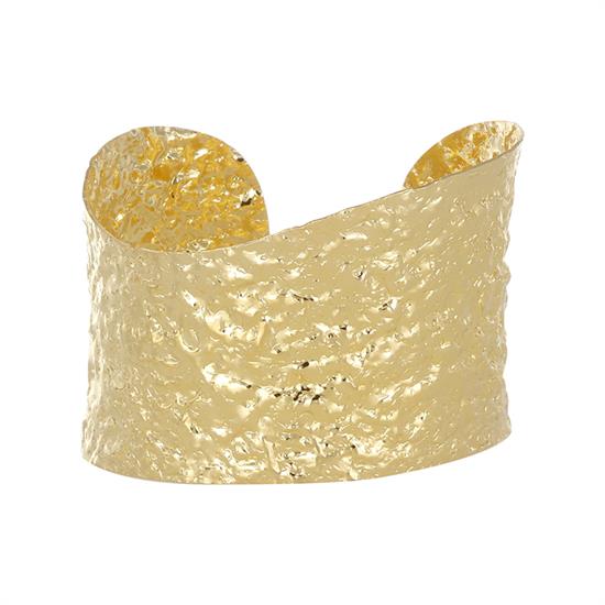BRACCIALE MANETTA ONDULATA MARTELLATA GRANDE IN ARGENTO 925°/°°