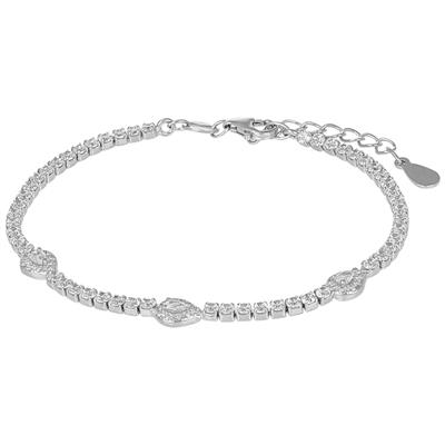 BRACCIALE TENNIS 2MM CON GOCCE PASSANTI ZIRCONATE ARGENTO 925°/°°