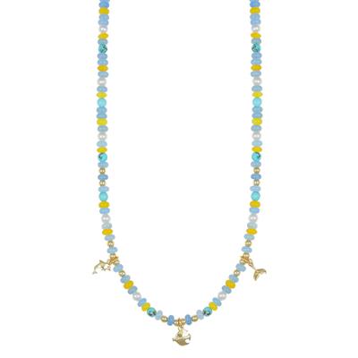 COLLANA GIADA MOP METALLO E SOGGETTI IN ARGENTO 925°/°°