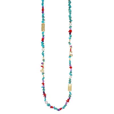 COLLANA CORALLO,SCAGLIE TURCHESE,PERLE SEMILAVORATI ARGENTO 925°/°°