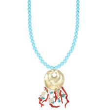 COLLANA PASTA TURCHESE 6MM TONDO DIAMANTATO CORALLO ARGENTO 925°/°°