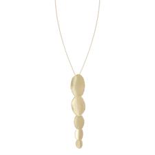 COLLANA PENDENTE 5 OVALI SCALARI SATINATI IN ARGENTO 925°/°°
