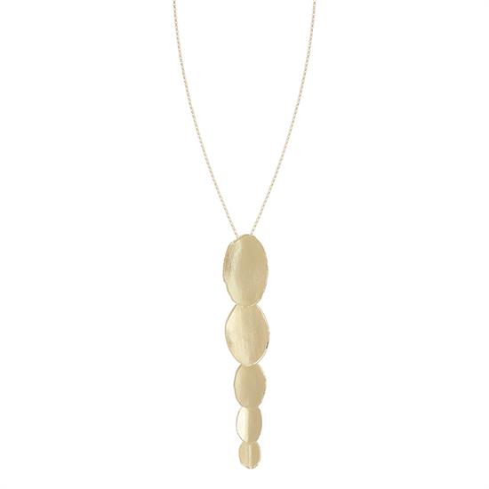 COLLANA PENDENTE 5 OVALI SCALARI SATINATI IN ARGENTO 925°/°°