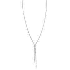 COLLANA TENNIS MORBIDA DOPPIO FILO PENDENTE IN ARGENTO 925°/°°