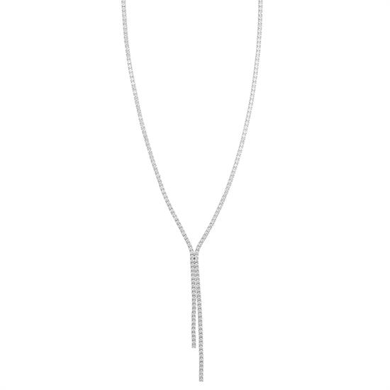 COLLANA TENNIS MORBIDA DOPPIO FILO PENDENTE IN ARGENTO 925°/°°