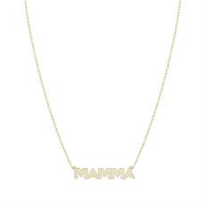 COLLANA SCRITTA MAMMA ZIRCONATA IN ARGENTO 925°/°°