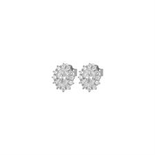 ORECCHINO OVALE 4X6 BORDO ZIRCONATO IN ARGENTO 925°/°°