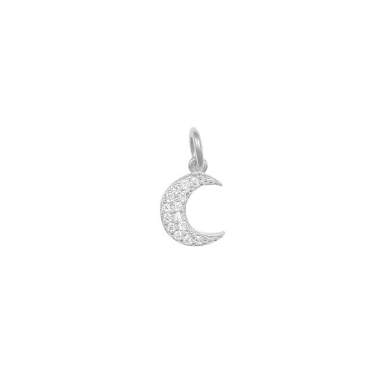 PENDENTE MEZZA LUNA ZIRCONATA IN ARGENTO 925°/°°