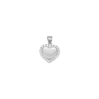 PENDENTE CUORE BORDO ZIRCONATO IN ARGENTO 925°/°°